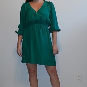 Alice and Trixie silk emerald green dress